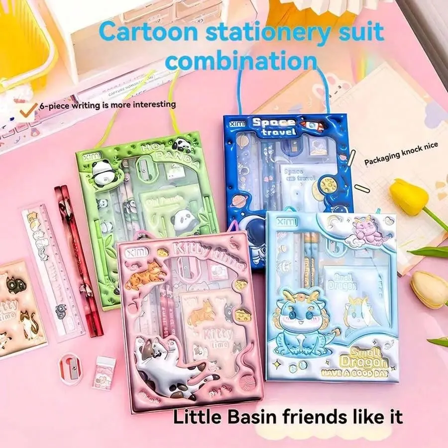 1 Sets,3D Animal Print Stationery Gift Box - Perfect For Students & Back To School - Heartwarming Holiday Rewards - Versatile Learning & Office Supplies For All Ages