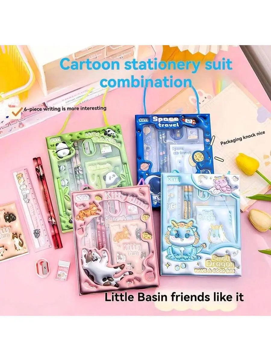 1 Sets,3D Animal Print Stationery Gift Box - Perfect For Students & Back To School - Heartwarming Holiday Rewards - Versatile Learning & Office Supplies For All Ages