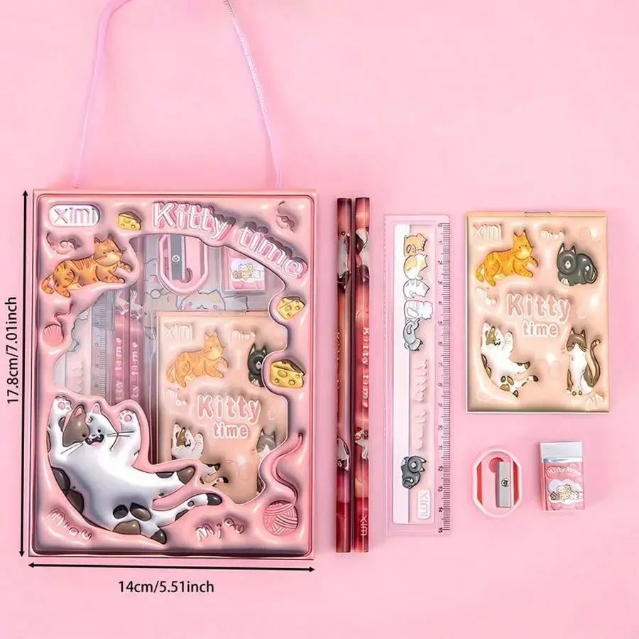 1 Sets,3D Animal Print Stationery Gift Box - Perfect For Students & Back To School - Heartwarming Holiday Rewards - Versatile Learning & Office Supplies For All Ages