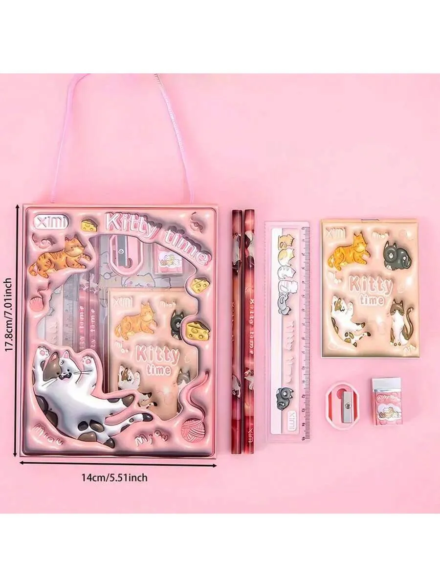 1 Sets,3D Animal Print Stationery Gift Box - Perfect For Students & Back To School - Heartwarming Holiday Rewards - Versatile Learning & Office Supplies For All Ages