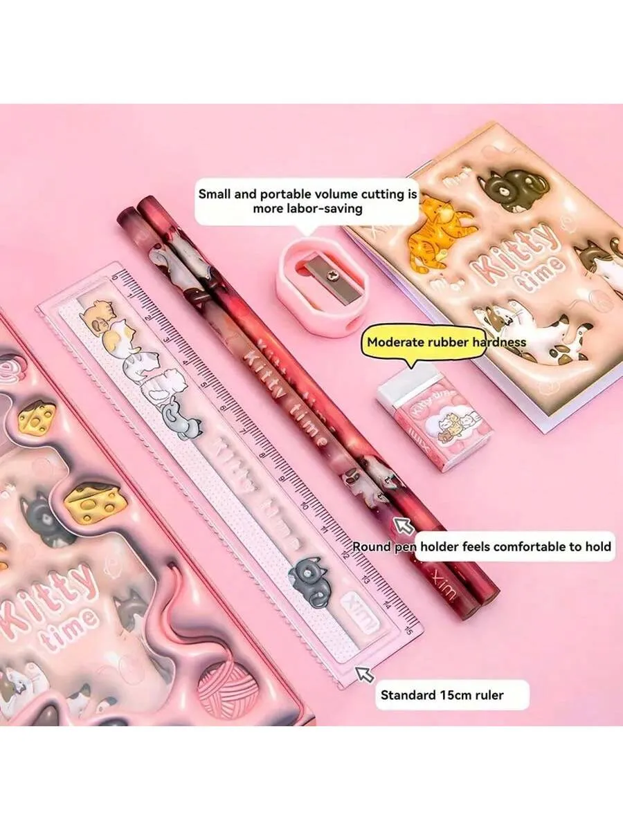 1 Sets,3D Animal Print Stationery Gift Box - Perfect For Students & Back To School - Heartwarming Holiday Rewards - Versatile Learning & Office Supplies For All Ages