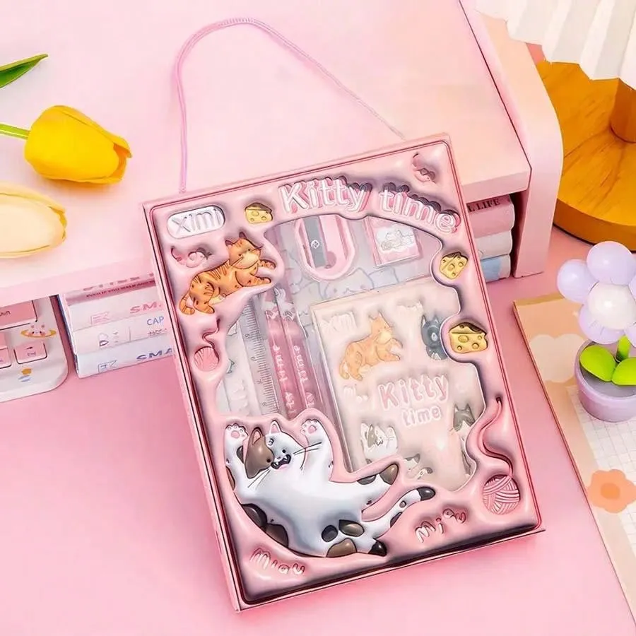 1 Sets,3D Animal Print Stationery Gift Box - Perfect For Students & Back To School - Heartwarming Holiday Rewards - Versatile Learning & Office Supplies For All Ages