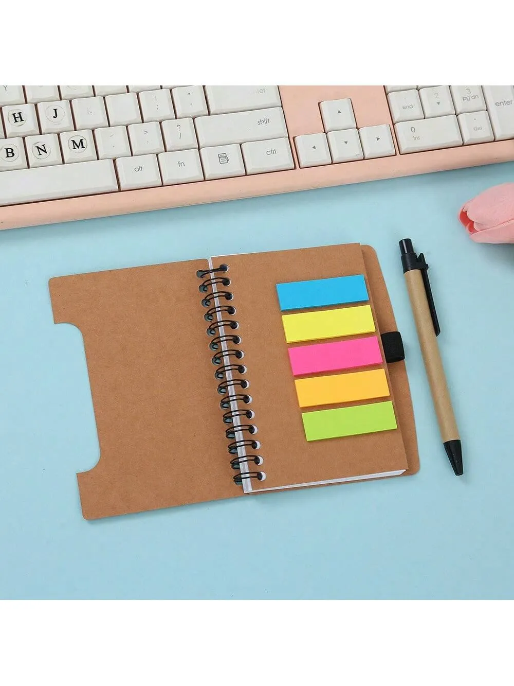 100-Page Softcover Spiral Notebook For Horizontal Sketching, Memo, Journal, Stationery Office And School Supplies, With Pen