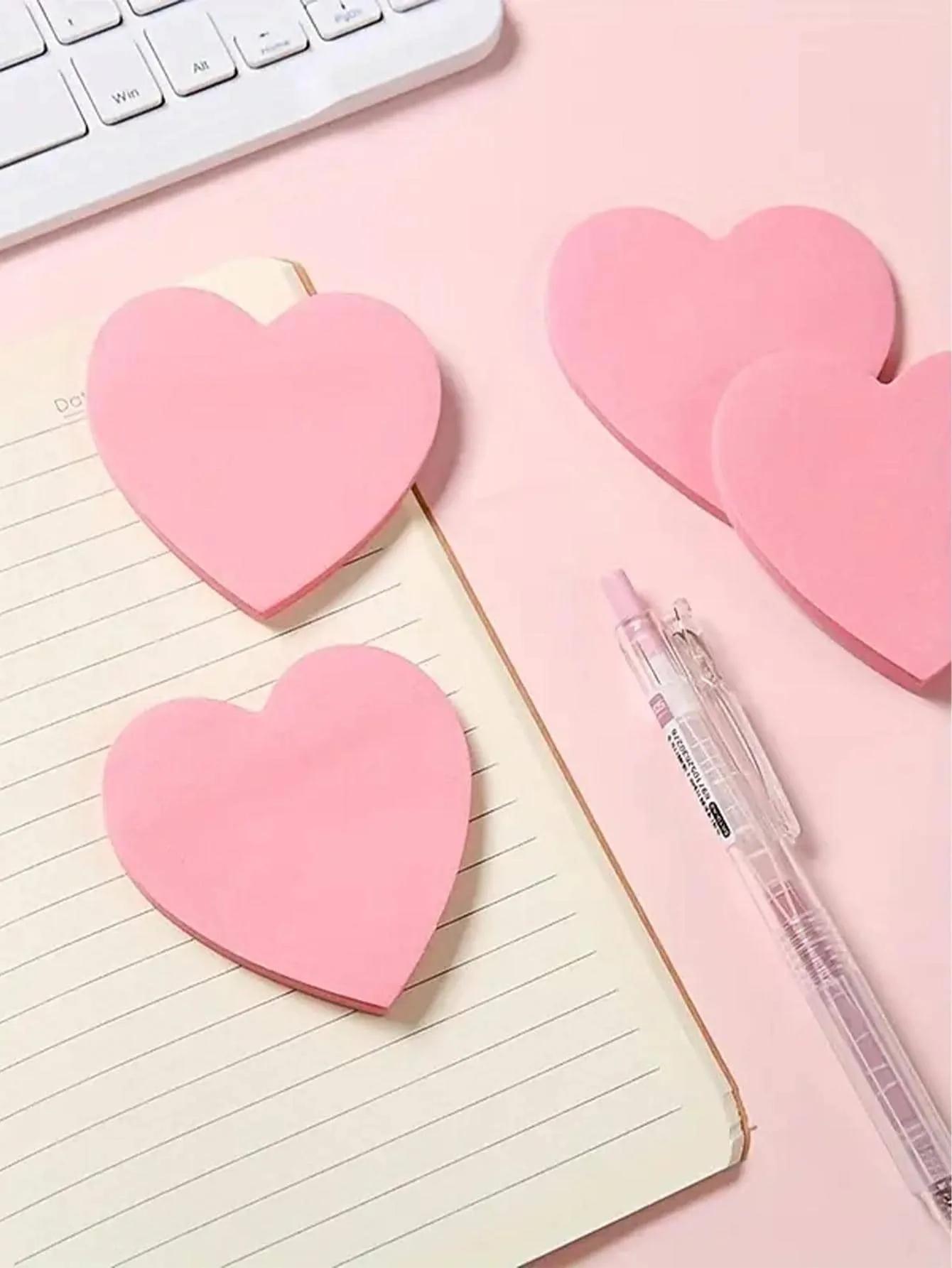 100pcs/Pack Heart-Shaped Sticky Notes Multi-Purpose Sticky Notes Writable Sticky Notes For Student Use, Office, Home Self-Adhesive
