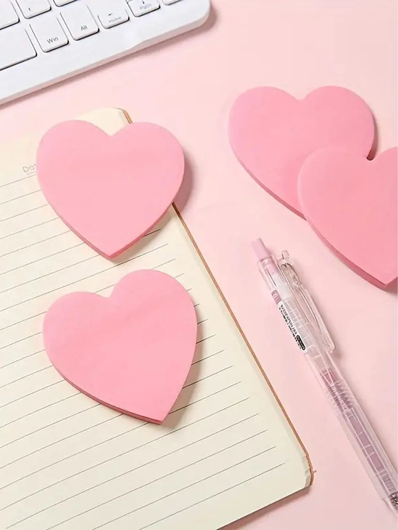 100pcs/Pack Heart-Shaped Sticky Notes Multi-Purpose Sticky Notes Writable Sticky Notes For Student Use, Office, Home Self-Adhesive