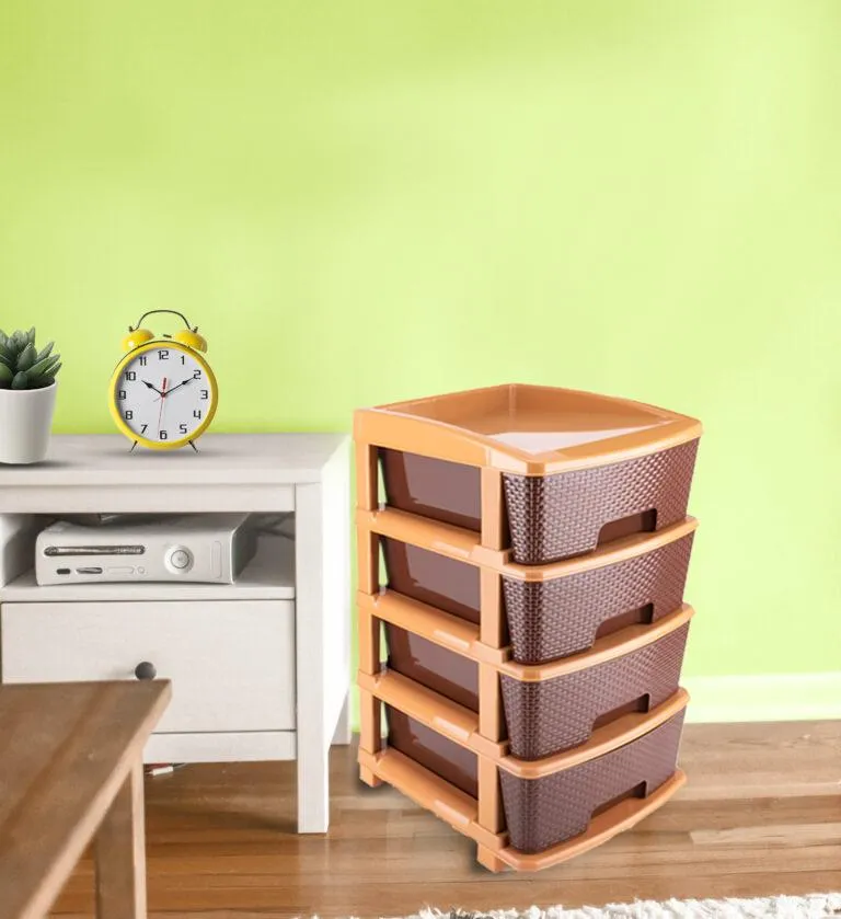 1182 Plastic Modular Drawer 4 Tier Organisers