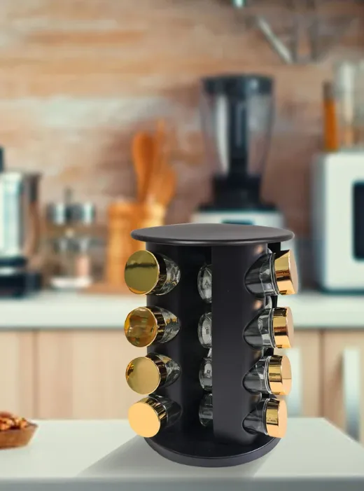 16-Piece Carousel Rotating Kitchen Spice Rack