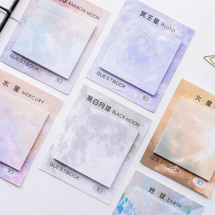 180 Sheet/6 Pads Planet Sticky Notes Self-Adhesive Notes Notepads Posted Writing