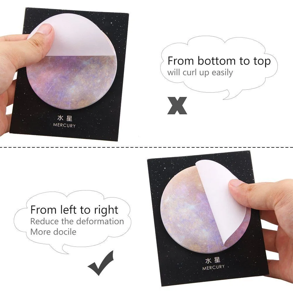180 Sheet/6 Pads Planet Sticky Notes Self-Adhesive Notes Notepads Posted Writing