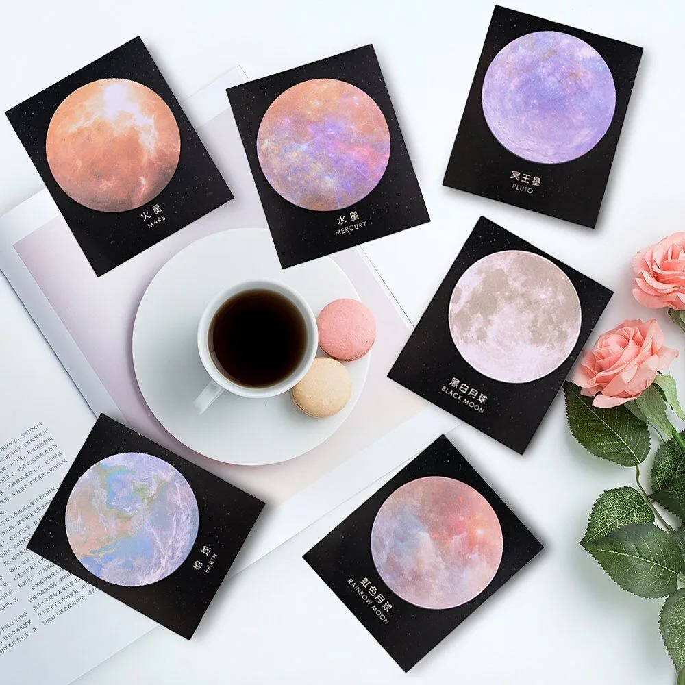 180 Sheet/6 Pads Planet Sticky Notes Self-Adhesive Notes Notepads Posted Writing