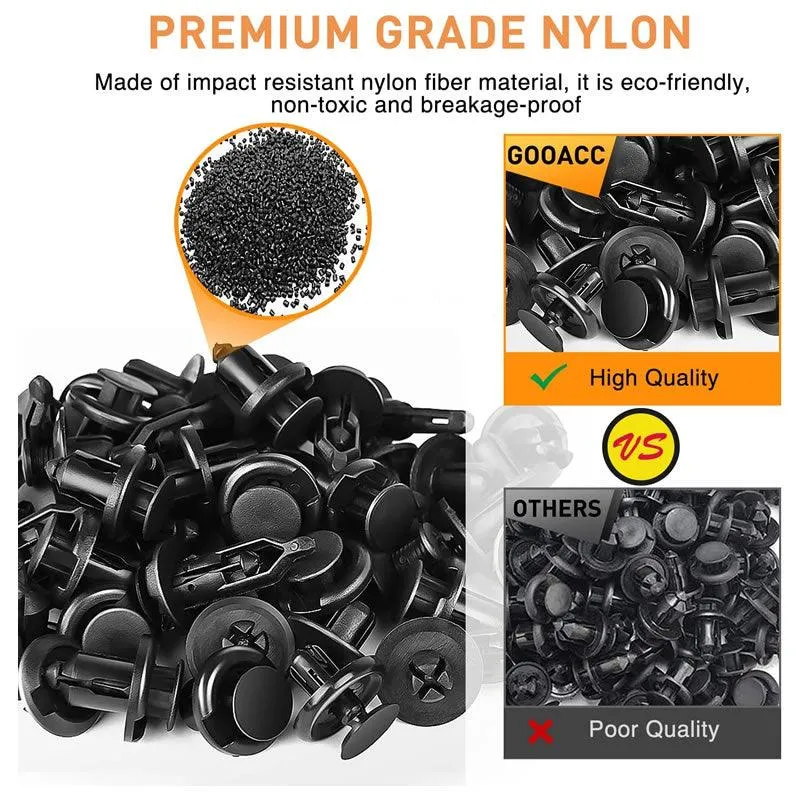 196Pcs 10 Types Plastic Fastener Clip Kit-27