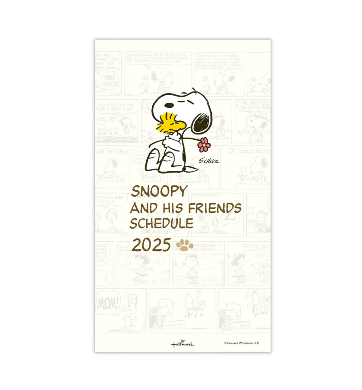 2025 Peanuts Snoopy Slim Monthly Planner [Snoopy Hugs Woodstock]