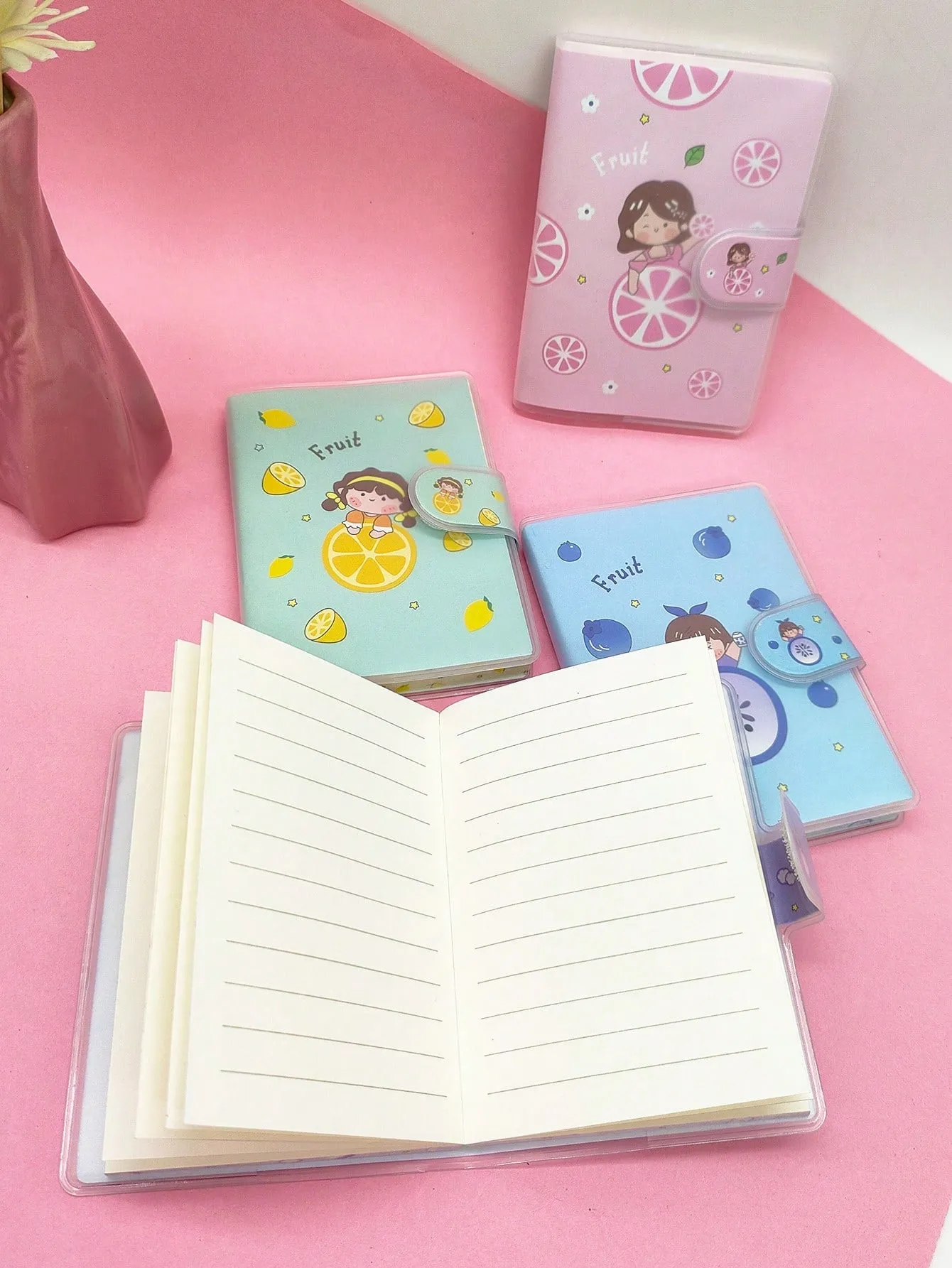 4pcs/Set A7 Portable Pocket Mini Notebooks With 70 Sheets, Creative Cartoon Cute Student Diary,  Closure Cover