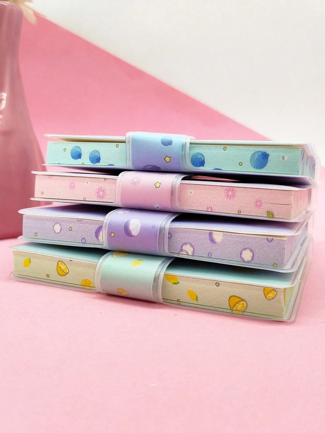 4pcs/Set A7 Portable Pocket Mini Notebooks With 70 Sheets, Creative Cartoon Cute Student Diary,  Closure Cover