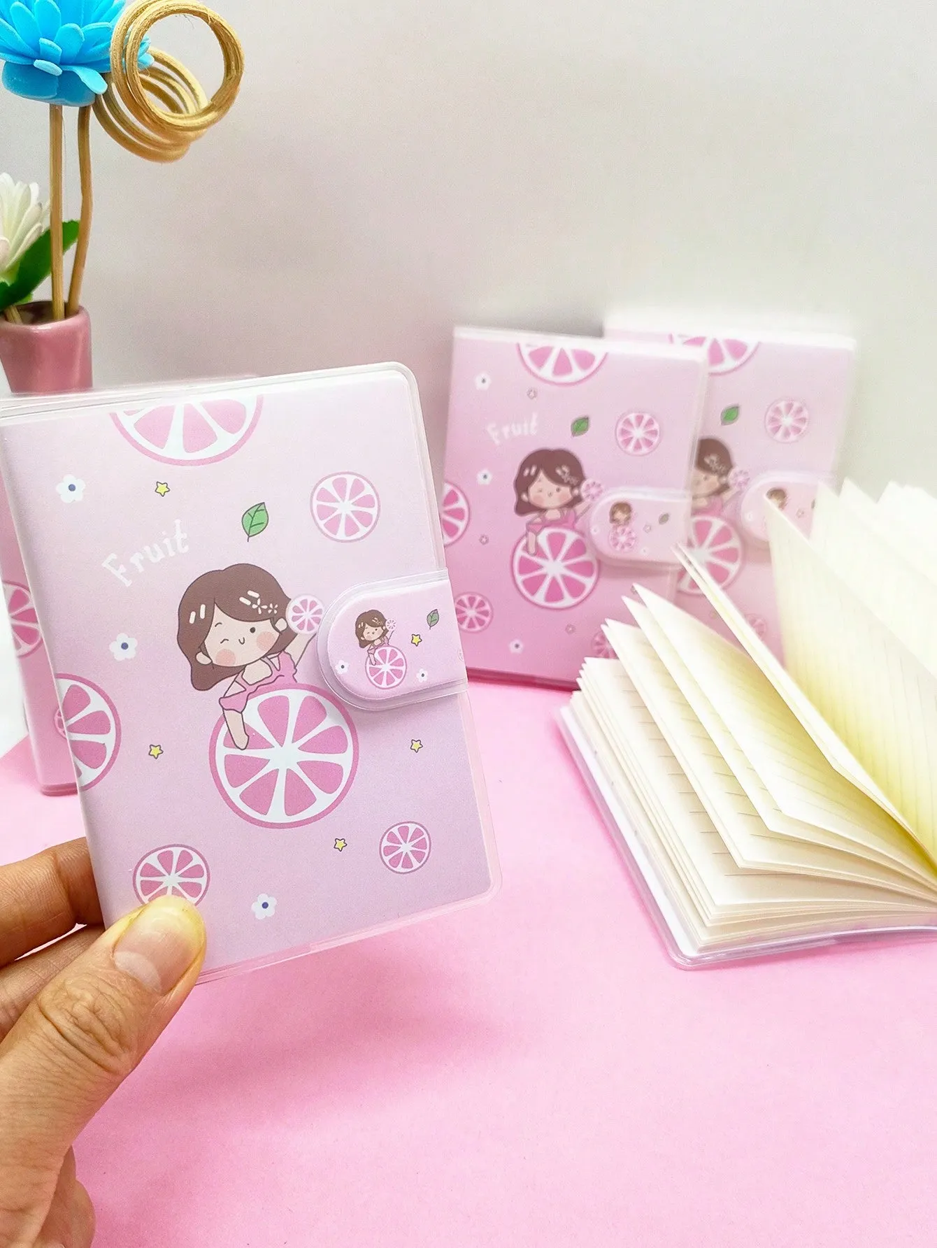 4pcs/Set A7 Portable Pocket Mini Notebooks With 70 Sheets, Creative Cartoon Cute Student Diary,  Closure Cover