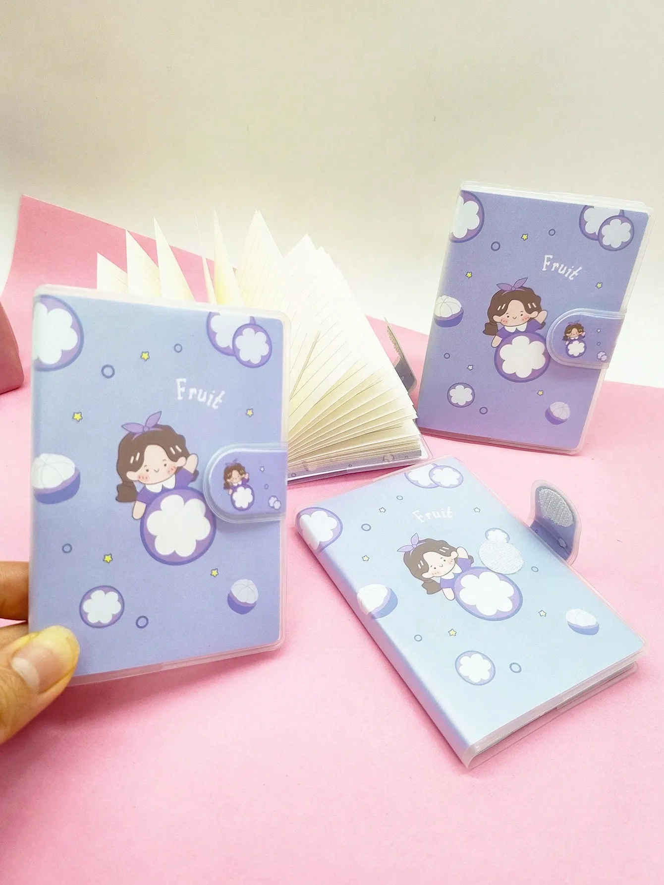 4pcs/Set A7 Portable Pocket Mini Notebooks With 70 Sheets, Creative Cartoon Cute Student Diary,  Closure Cover