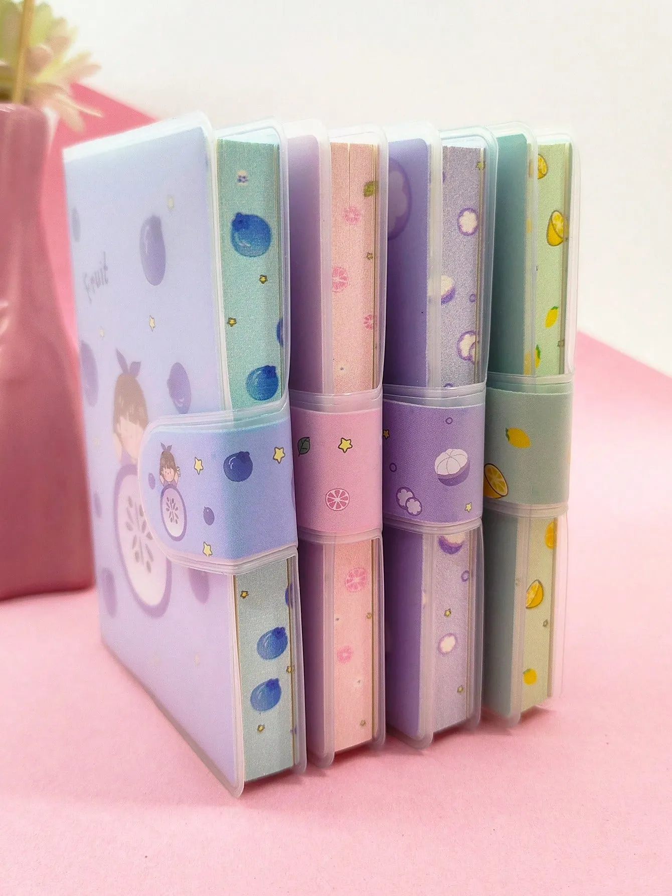 4pcs/Set A7 Portable Pocket Mini Notebooks With 70 Sheets, Creative Cartoon Cute Student Diary,  Closure Cover