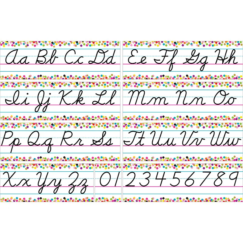 #58366 CURSIVE WRITING BULLETIN BOARD ST COLORFUL VIBES