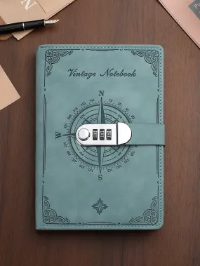 A5 200 Pages 2023 Notebook Retro Password Book With Lock Diary Binder Thickened Creative Hand Ledger Student Notepad Stationery