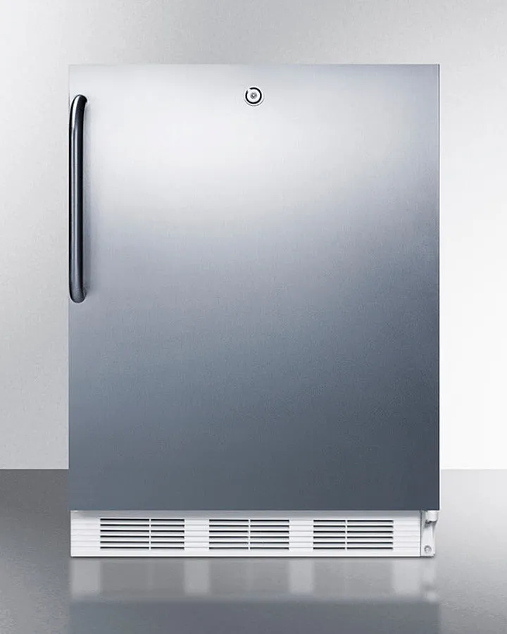 Accucold 24" Wide Built-In All-Refrigerator with Front Lock and Stainless Steel Exterior - FF7LWCSS