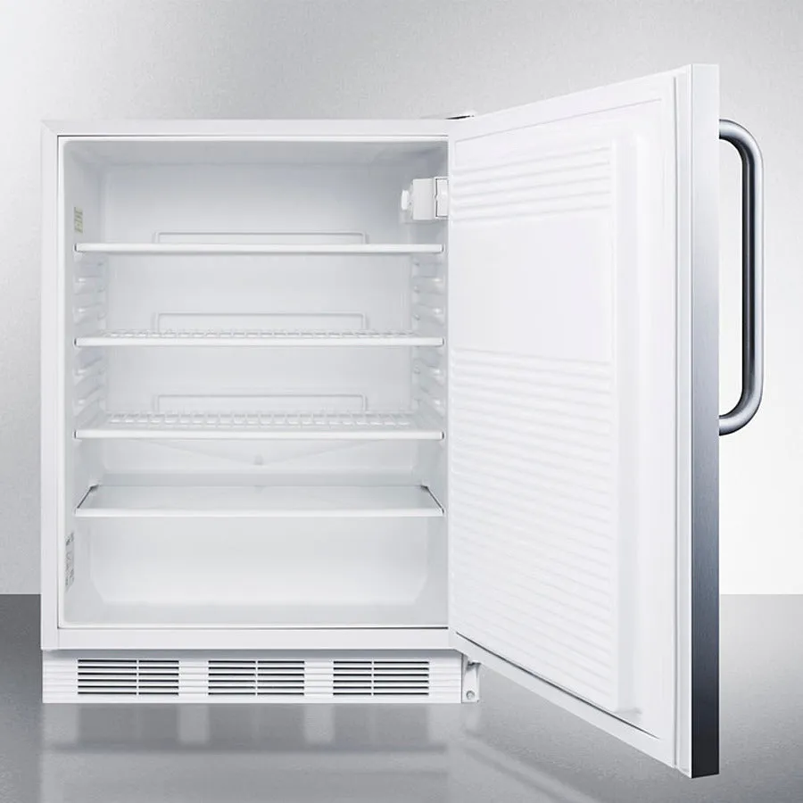 Accucold 24" Wide Built-In All-Refrigerator with Front Lock and Stainless Steel Exterior - FF7LWCSS