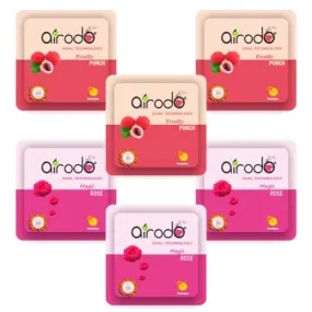 AIRODO Air/Room Freshener Magic Rose, Just Jasmine, Lovely Lavender & Citrus Blast Blocks with long lasting Automatic Fragrance Booster Lasts Up to 30 Days (Pack of 4,50gm)