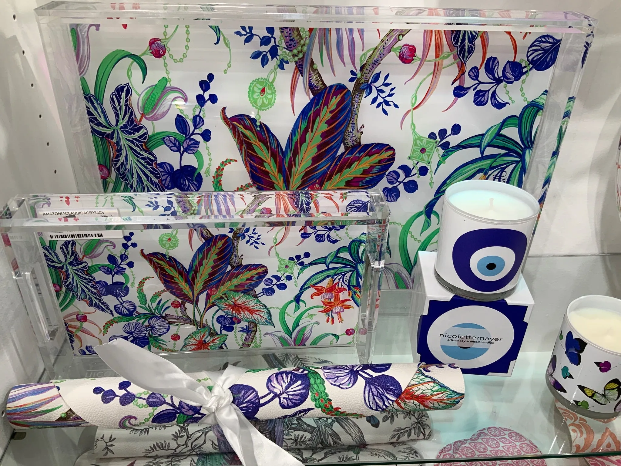 Amazonia Beveled & Polished Acrylic 18"X18" Large Square Tray
