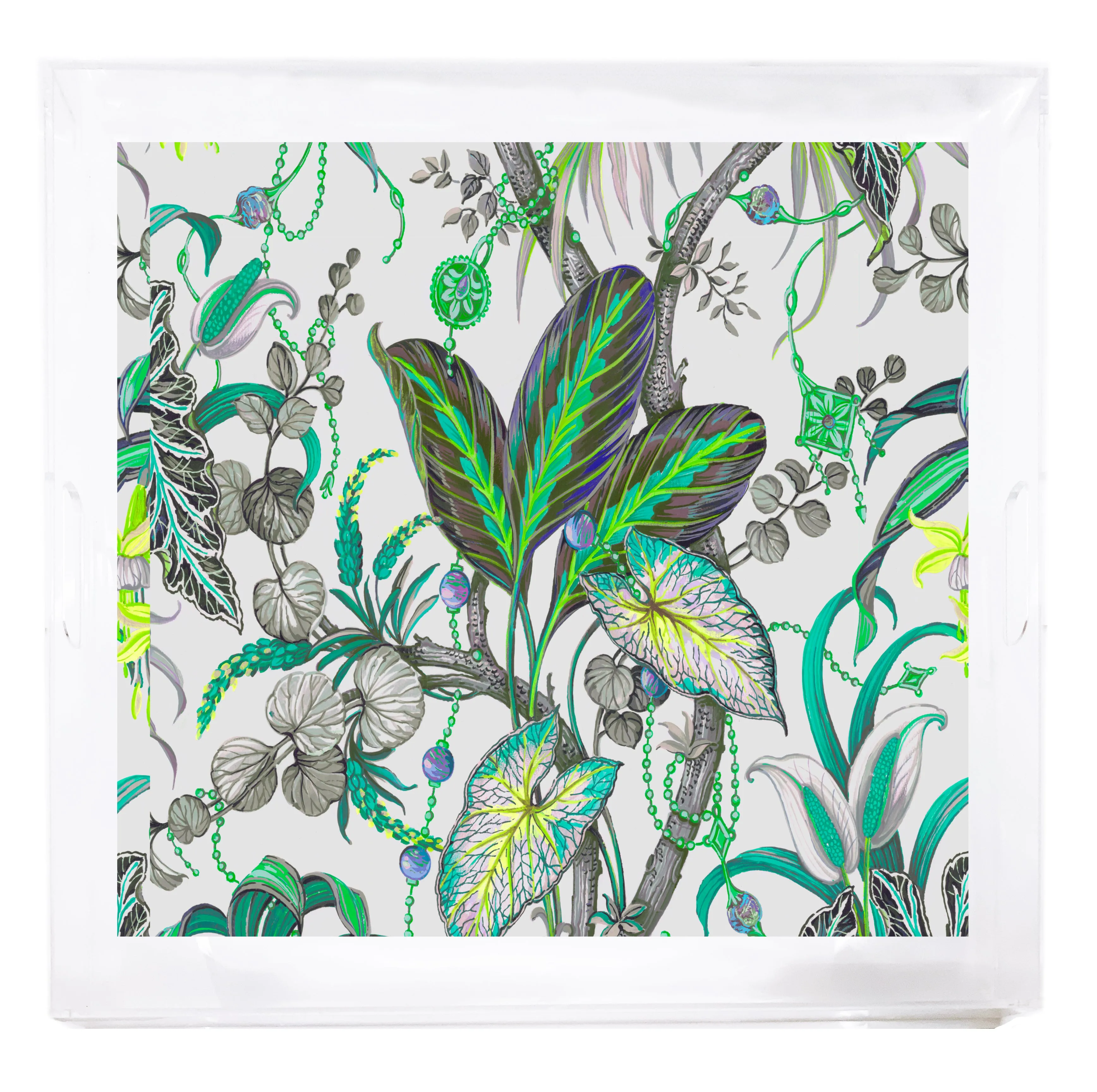 Amazonia Beveled & Polished Acrylic 18"X18" Large Square Tray