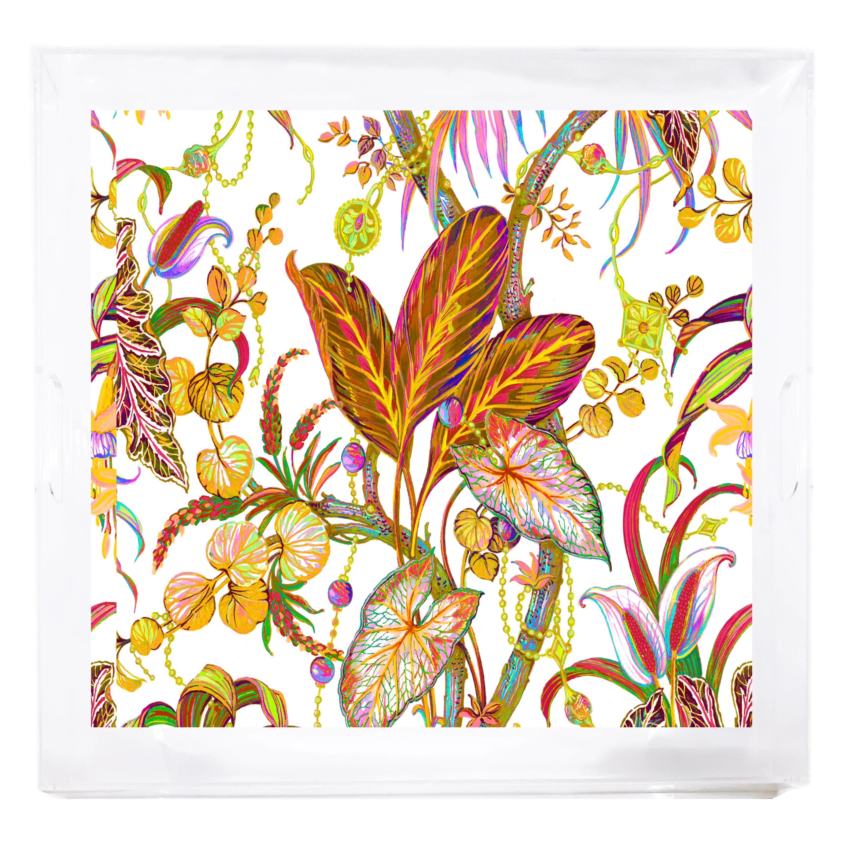 Amazonia Beveled & Polished Acrylic 18"X18" Large Square Tray