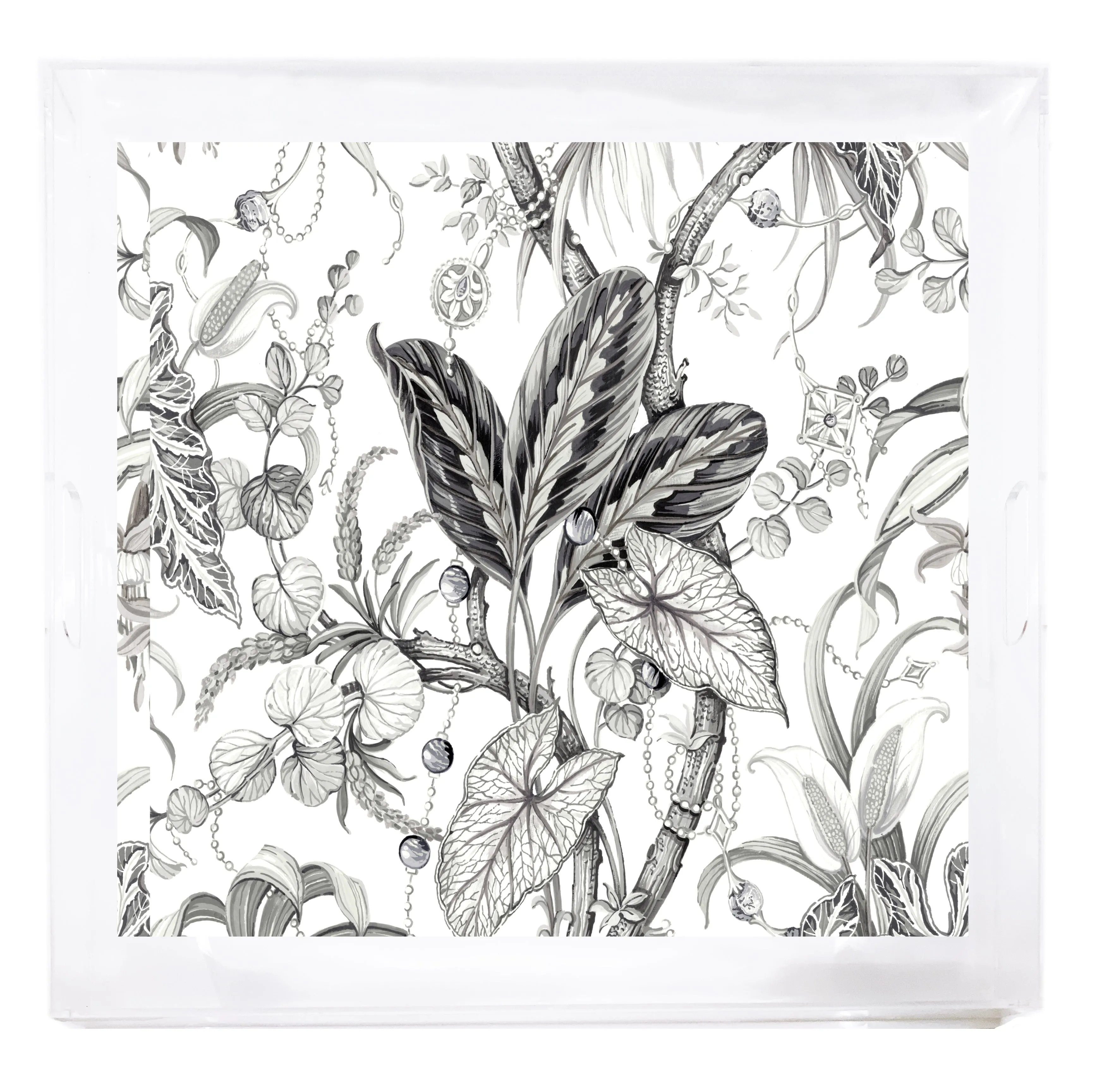 Amazonia Beveled & Polished Acrylic 18"X18" Large Square Tray