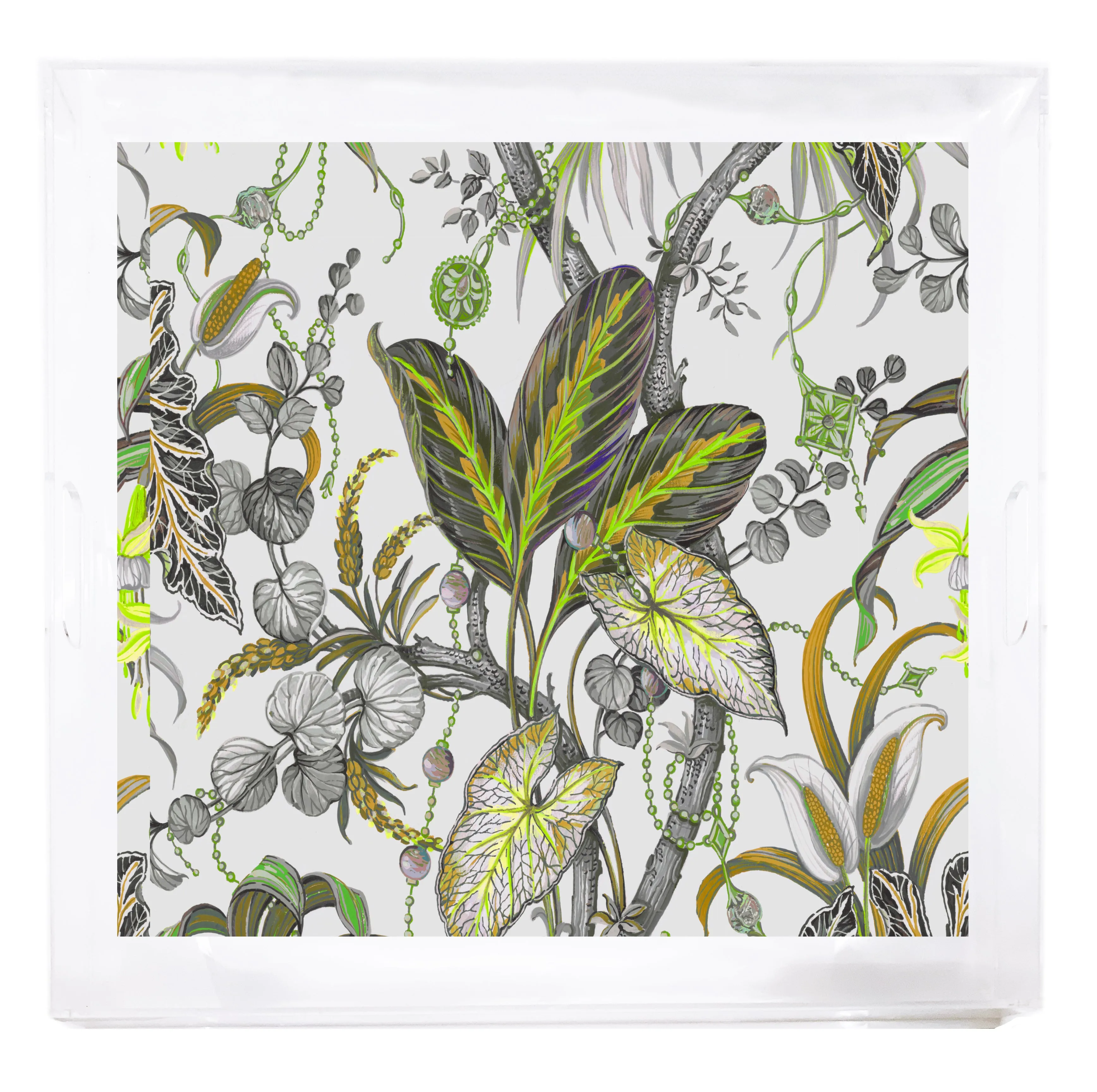 Amazonia Beveled & Polished Acrylic 18"X18" Large Square Tray