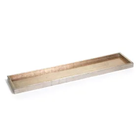 ANTIQUE GOLD & SILVER SERVING TRAY- 33"X7.5"X 1.25",