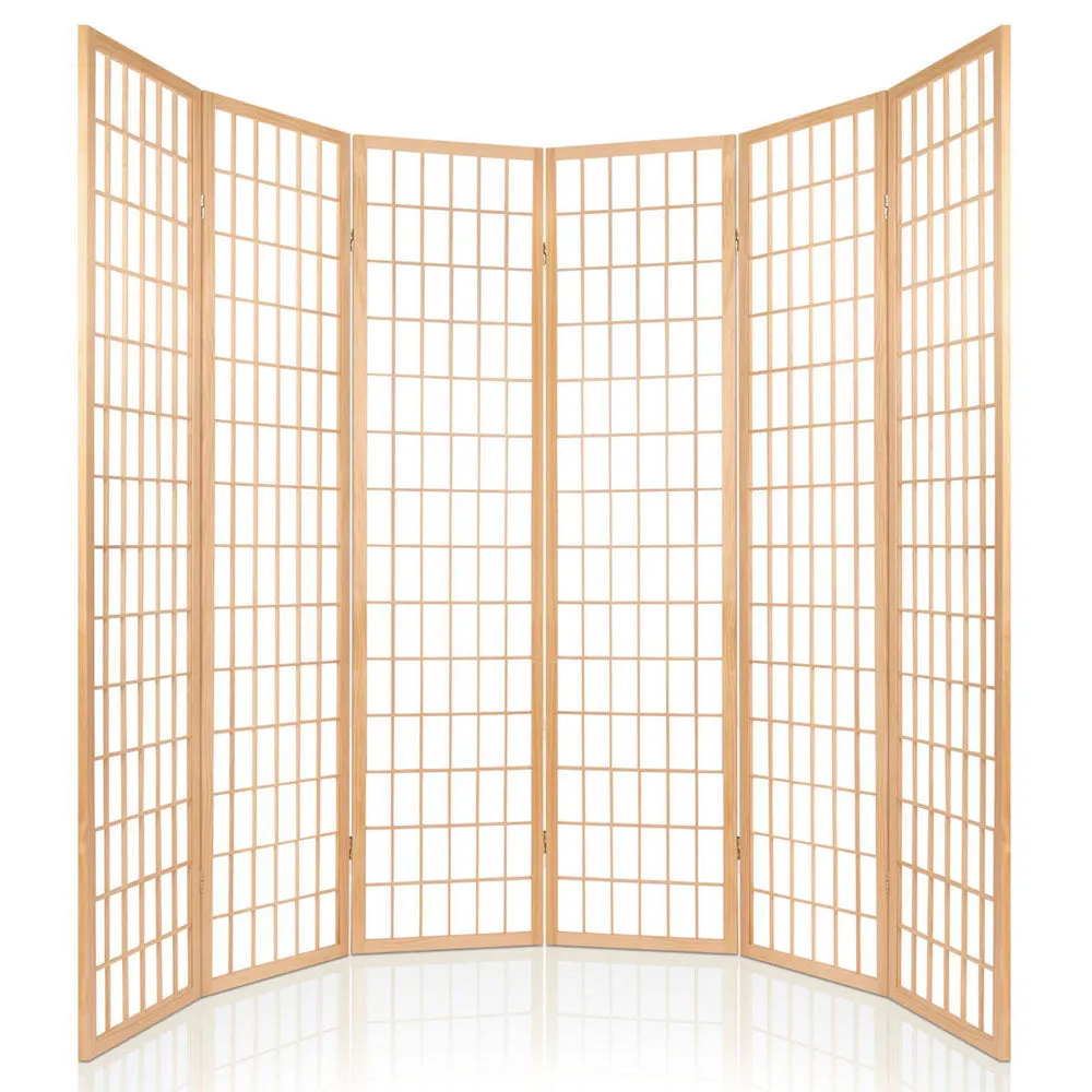 Artiss 6 Panel Room Divider Screen 261x179cm Natural