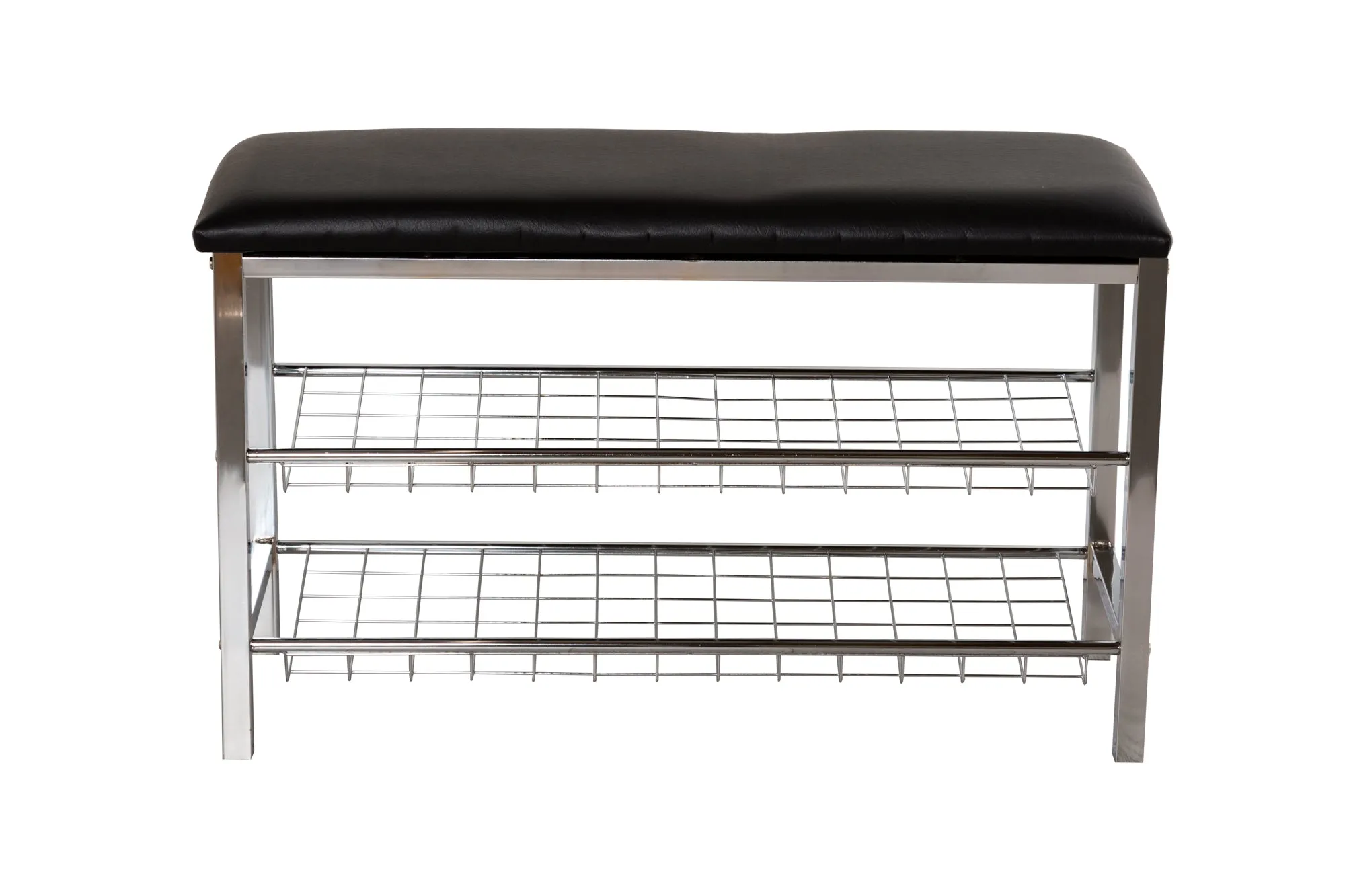 Aspect 3-Tier Shoe Rack & Bench-Black