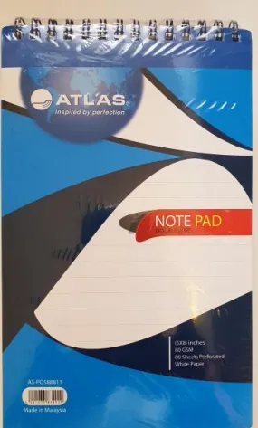 Atlas Double Wire Spiral Pad A5 80gsm,80Sheets