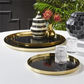 BLACK ROUND TRAY - SMALL