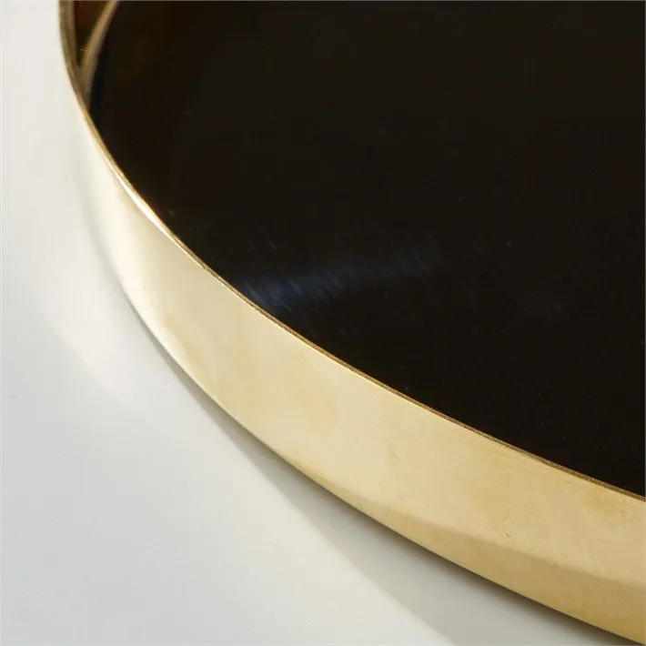 BLACK ROUND TRAY - SMALL