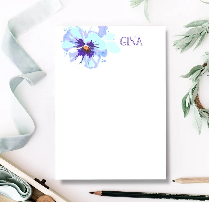 Blue Pansy Notepad