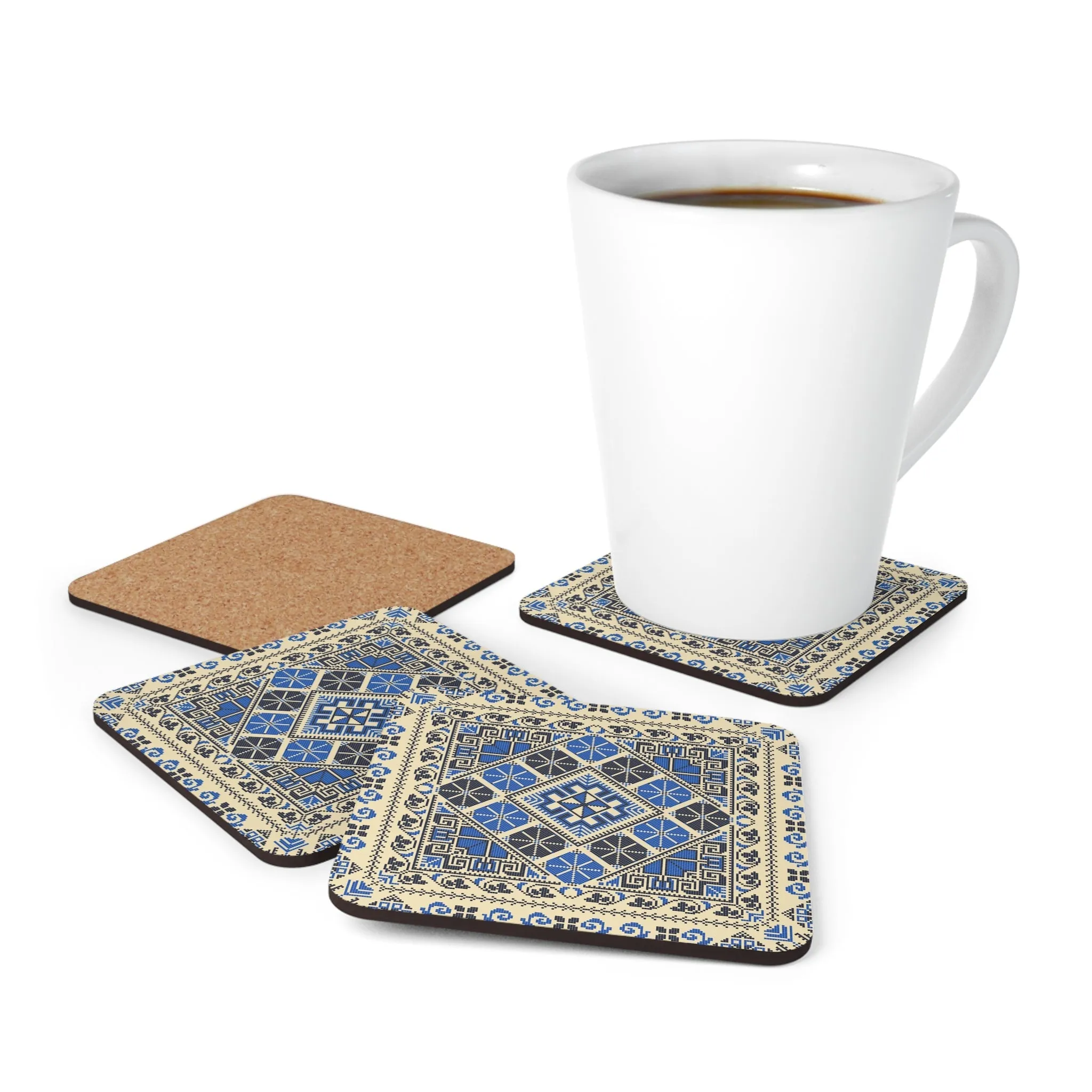 Blue Thread Coaster Set