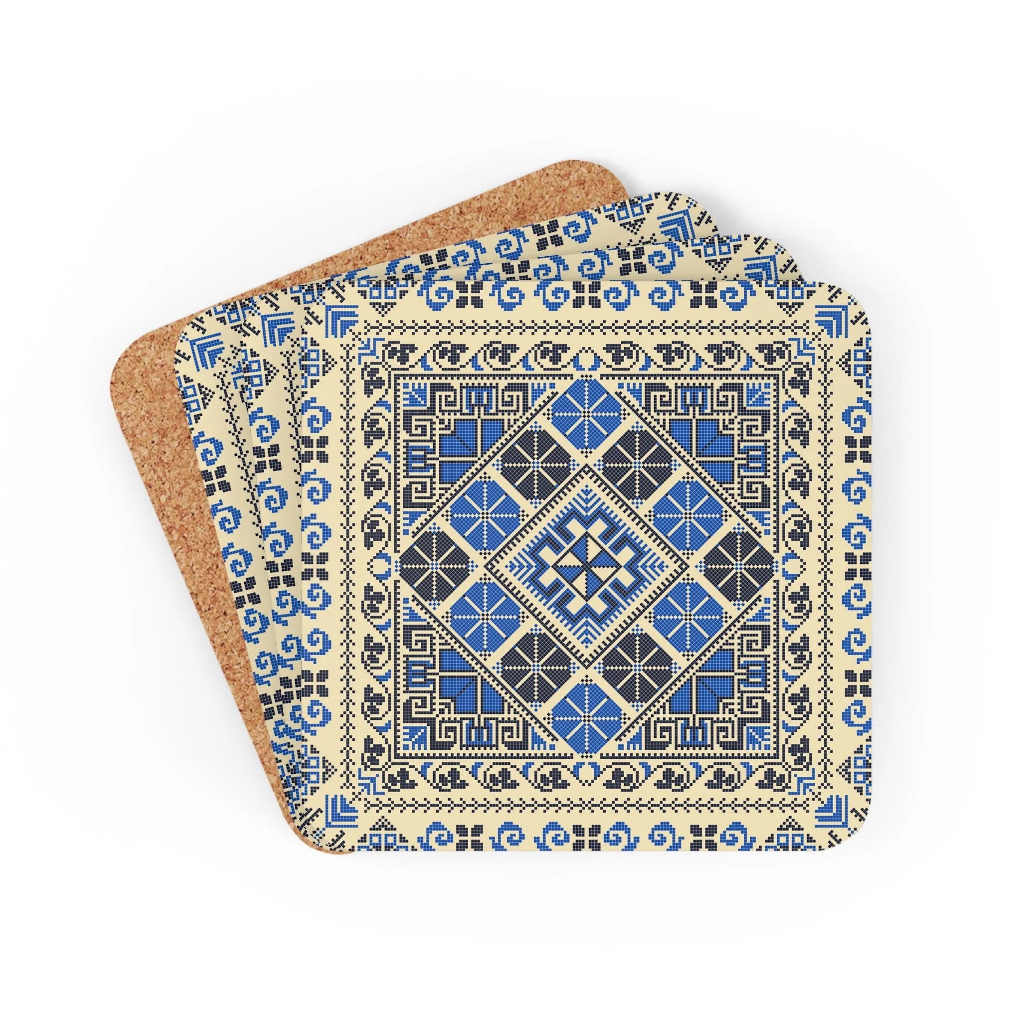 Blue Thread Coaster Set