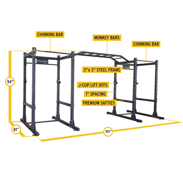 Body-Solid - PCL Power Rack Double SPR1000 w. Monkey Bar