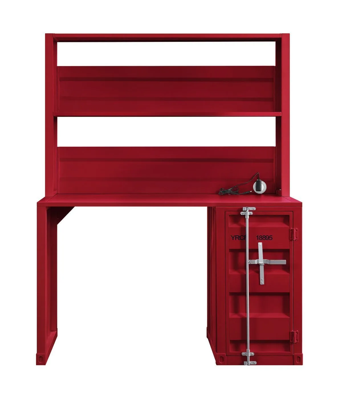 Cargo Desk & Hutch - Red