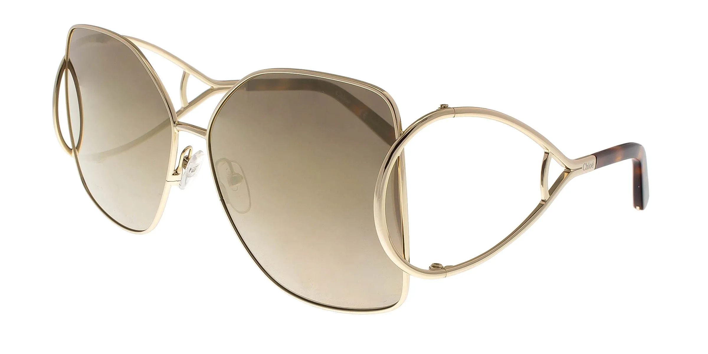 Chloe CE135/S 757 Gold/Havana Butterfly Sunglasses-Oversized fit