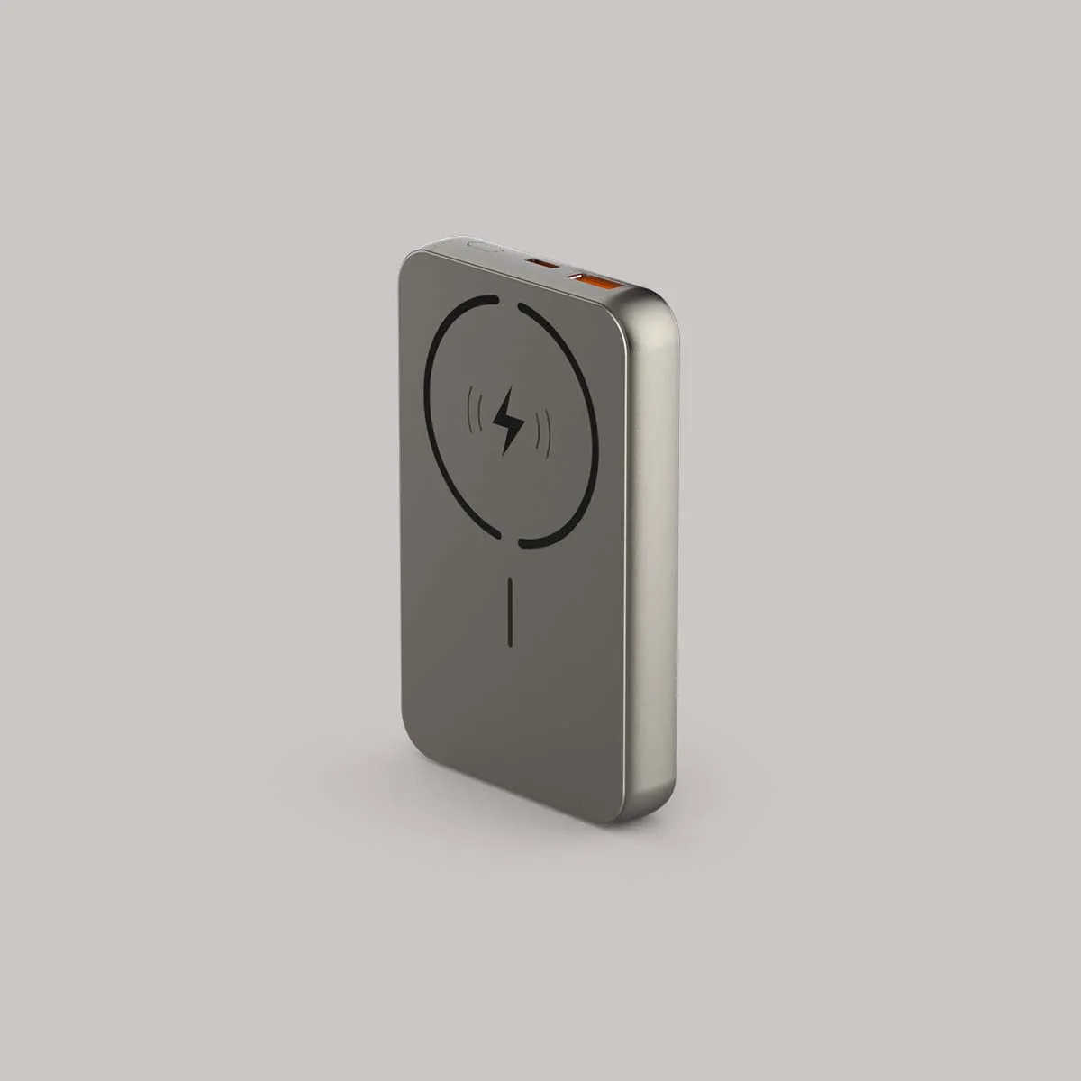 Click 10000mAh 15W Slim Magnetic Wireless Powerbank with Natural Titanium Finish for iPhone