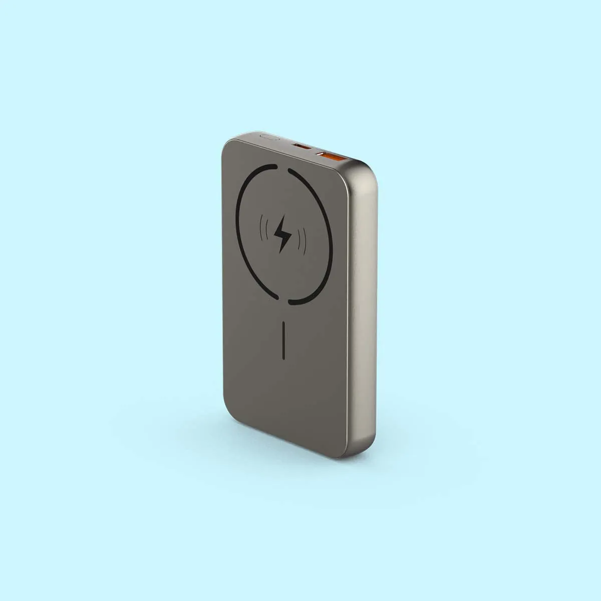 Click 10000mAh 15W Slim Magnetic Wireless Powerbank with Natural Titanium Finish for iPhone