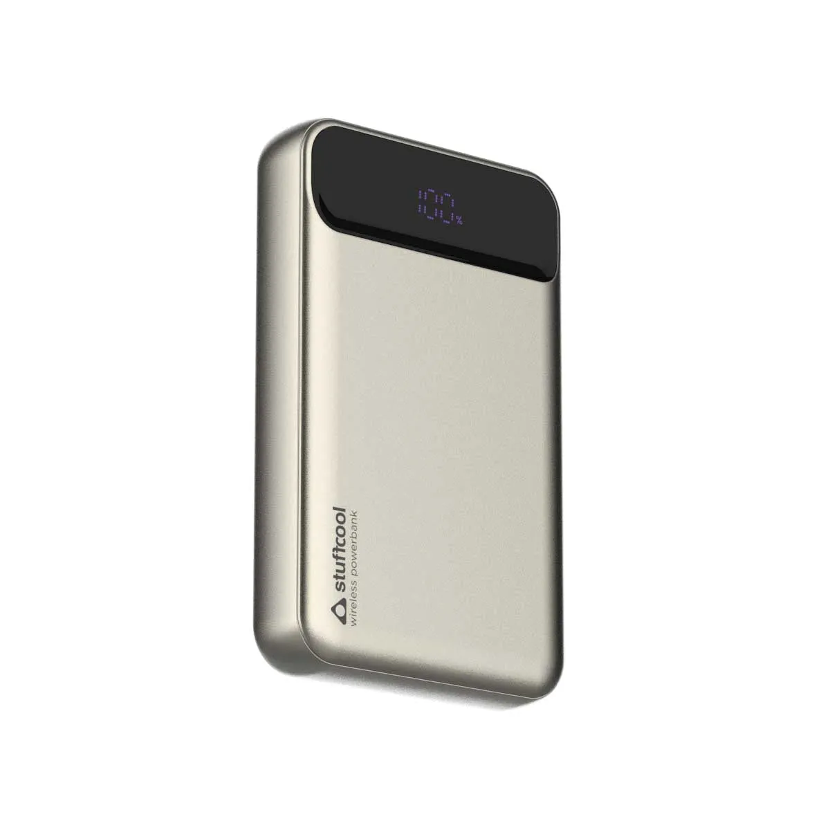 Click 10000mAh 15W Slim Magnetic Wireless Powerbank with Natural Titanium Finish for iPhone