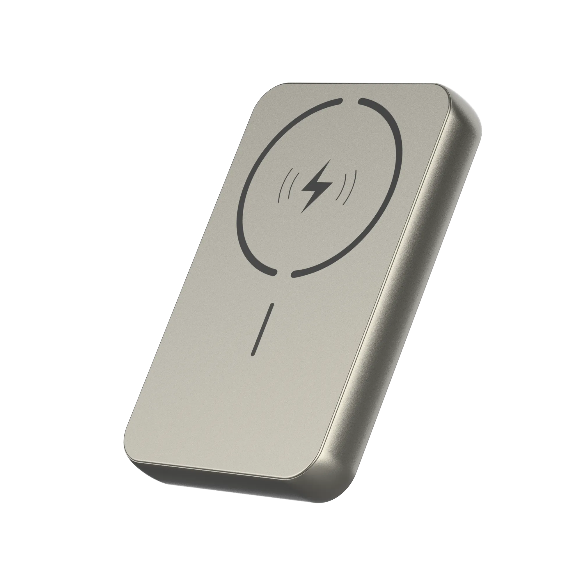 Click 10000mAh 15W Slim Magnetic Wireless Powerbank with Natural Titanium Finish for iPhone