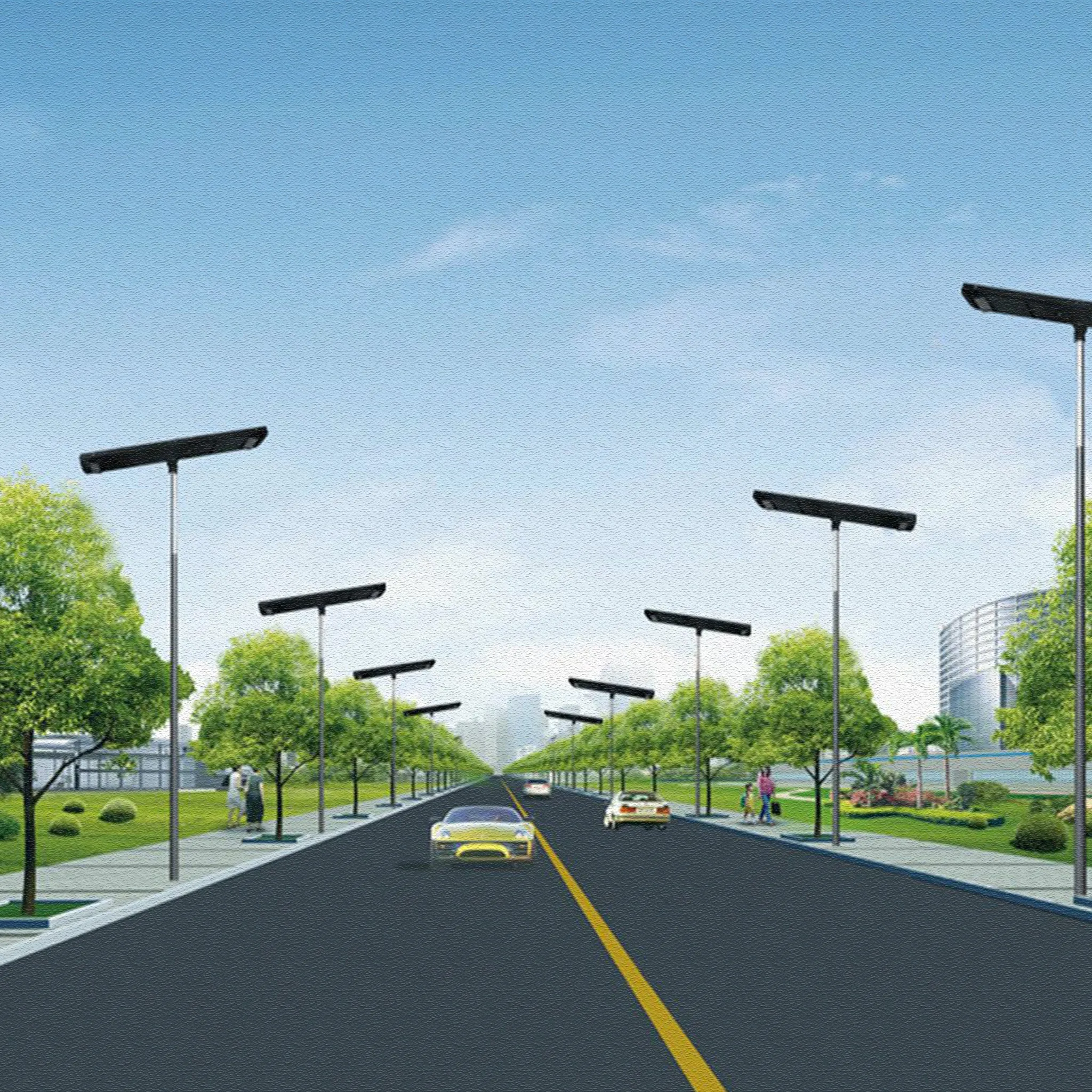 Commercial and Residential Solar LED Street Parking Lot Light, 6,000 Lumen, 3 Year Warranty