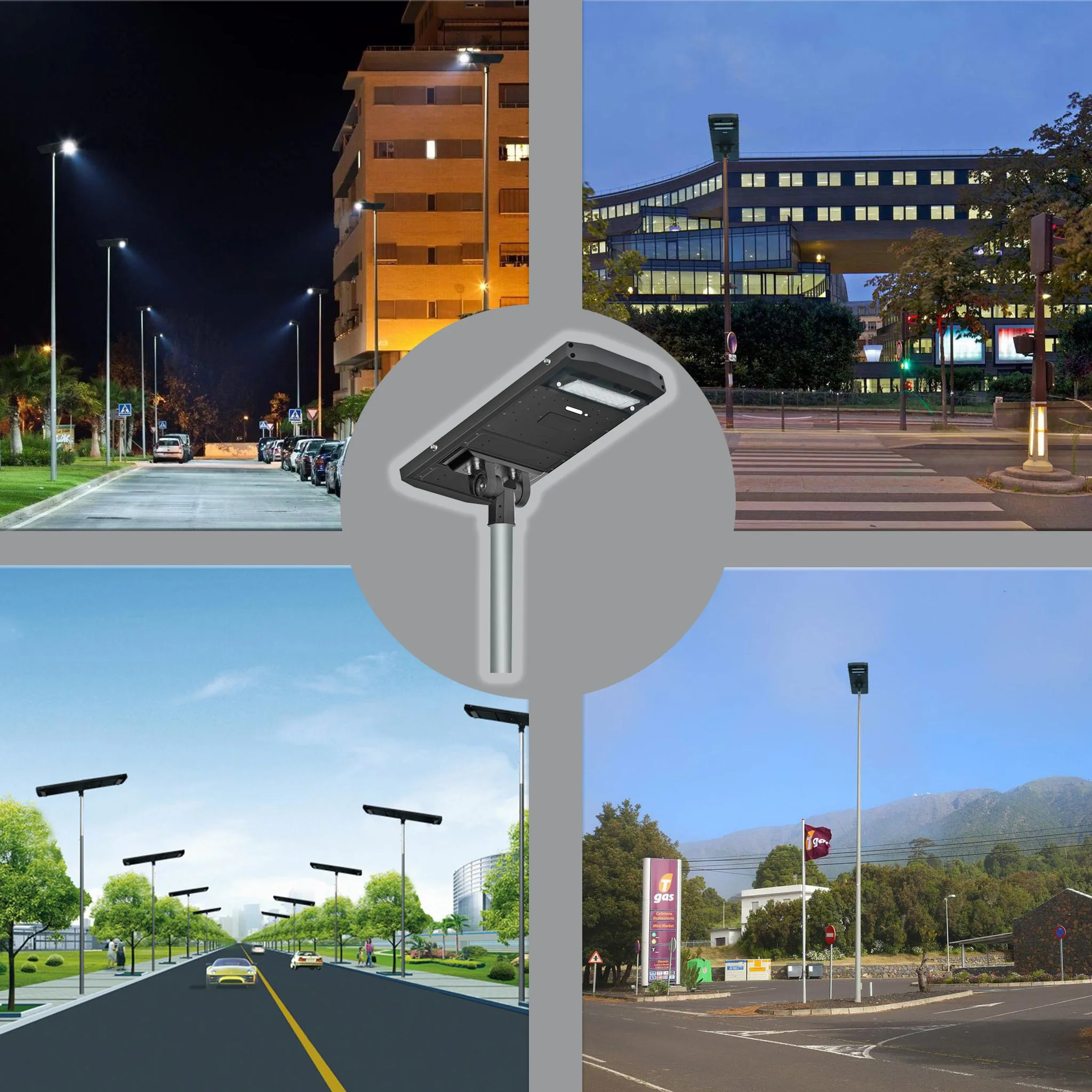 Commercial and Residential Solar LED Street Parking Lot Light, 6,000 Lumen, 3 Year Warranty