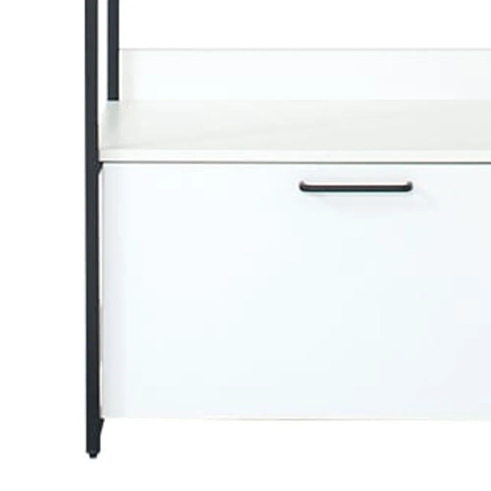 Cox Modular Closet System, 1 Storage Drawer, Hanging Rod, Black Metal Frame By Casagear Home